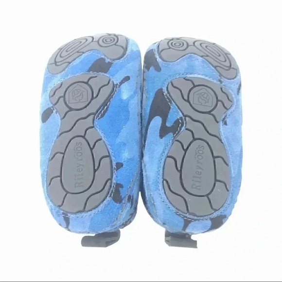 RILEYROOS SHOES 6-12 MONTHS CHUKKA BOOTIES IN BLUE CAMO BABY WALKERS SUEDE - Picture 12 of 12